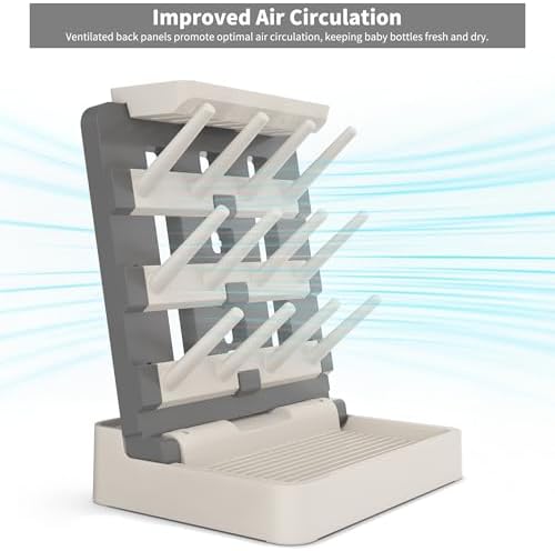 Baby Bottle Drying Rack, Vertical Standing Bottle Dryer Rack Holder-Space - Image 4