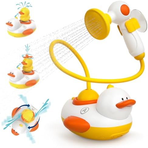 Duckie Baby Bath Shower Head, Toddler Bath Toys by Humzo