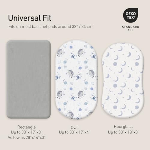 Gllquen Baby Muslin Bassinet Sheets 3pk, Soft Cotton Baby Sheet 33x17 - Image 4
