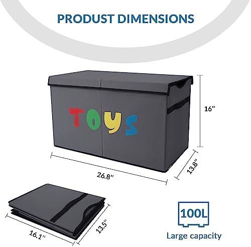 YOLOXO Toy Box Chest, Collapsible Sturdy Storage Bins - Image 7