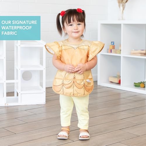 Bumkins Disney Ruffle Apron Bib and 3-pack Snack Bags, Waterproof Fabric - Image 3