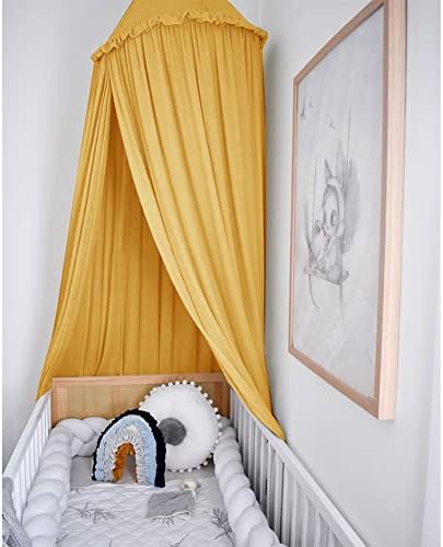 MAMERIA Kids Bed Canopy with Frills Cotton Cover Net - Image 2