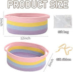 JMvicyroam Small Woven Basket, Empty Gift Basket, Rainbow/1 Pack - Image 2