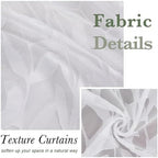 Lecloud Leia Texture White Sheer Valances 14 Inch Length 2 PCS, Dual Rod - Image 4