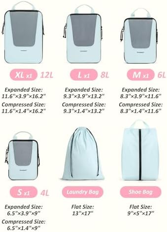 Bagsmart Compression Packing Cubes, Travel Bag Cruise Ship Essentials - Image 2