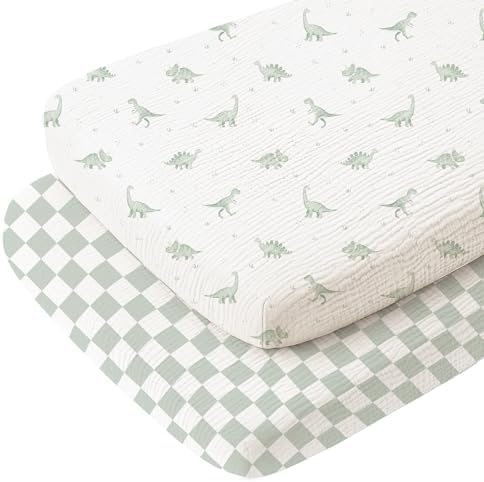 Konssy 2 Pack Muslin Bassinet Sheets by Konssy