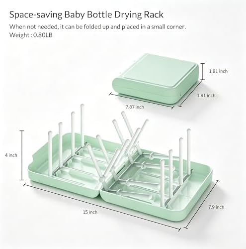 Foldable Travel Bottle Drying Rack, 16-Rib High Capacity, Space-Saving Portable - Image 4