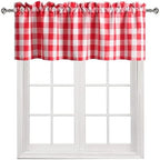 Hiasan Buffalo Plaid Curtains Valances, 52W x 18L, 1 Panel - Image 2