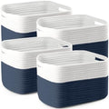 4 Pack Storage Baskets for Organizing, and Clothes, Cotton Rope Basket for by Unknown