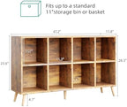 8-Cube Bookshelf 2 Tier Retro Bookcase - Image 3
