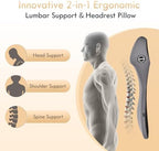 FLORICH Memory Foam Car Seat Cushion and Lumbar Support Headrest Pillow - Image 2