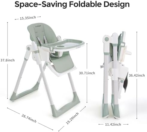 Cochildor 3-in-1 Baby High Chair, Foldable High Chair - Image 5