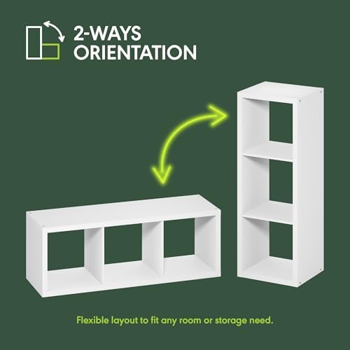 Furinno Cubicle 3-Cube Book Shelf, Extra Thick Frame Bookshelf, Dark Oak - Image 6