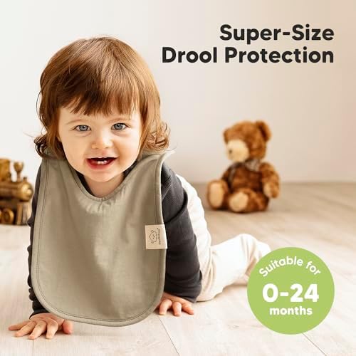 KeaBabies 8-Pack Bibs for Baby Girls, Boys Pullover Baby Bibs 6-36M - Image 2