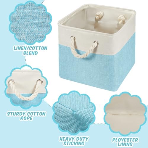 6 Pack 13x13 Inch Cube Storage Bins Fabric Square Cube Baskets - Image 3