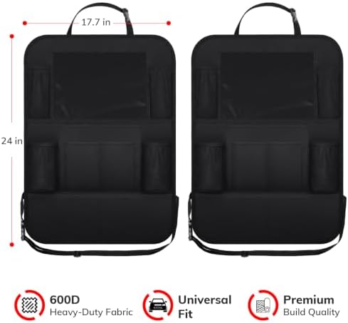 Backseat Car Organizer w/ 10 Storage Pockets 11" Tablet Holder - Image 3