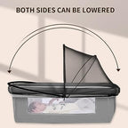 DUOMI Bassinet Cover with Two-Way Zipper, Portable Bassinet Mosquito Net Cover - Image 4
