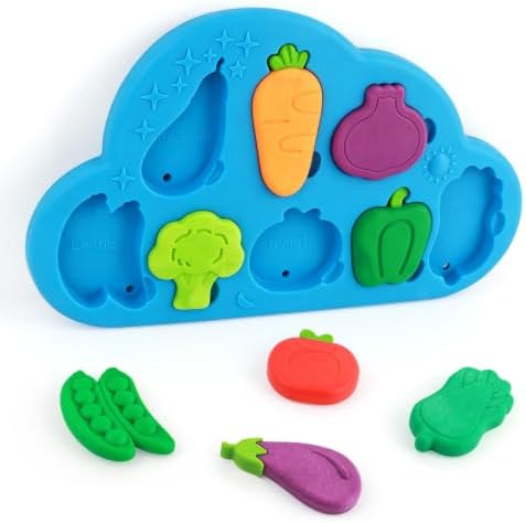 Silicone Bath Toys for Kids Ages 1-3 Toddler Veggies Matching Puzzles Set by Zonada