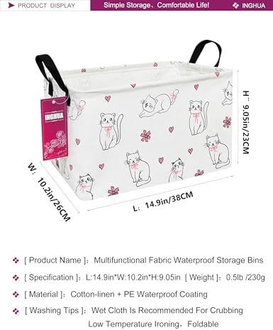 Rectangular Love cat Storage Basket - Image 2