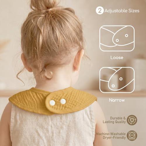 6-Pack Muslin Baby Bibs for Drooling & Teething, Absorbent Bib - Image 4