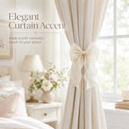 2 Pack French Lace Bow Curtain Tiebacks - Image 3