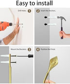 Gold Curtain Holdbacks 2 Pack, Calla Lily Metal Tiebacks Wall Mounted - Image 7