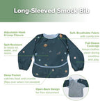 haakaa Mess Proof Long Sleeve Baby Bib, Water Resistant Smock Baby Bibs - Image 5