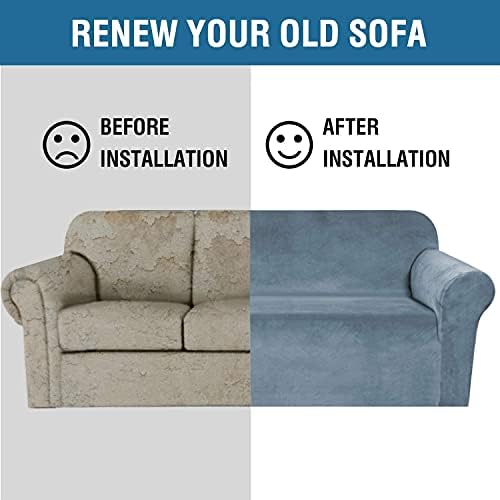 H.VERSAILTEX Stretch Velvet Sofa Covers Large Couch Covers Sofa Slipcovers - Image 6