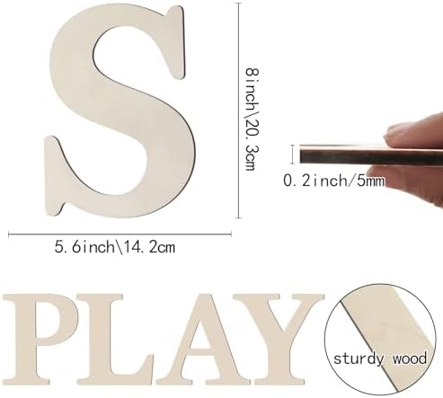 Wooden Letters 8 Inch Large Paintable Wood Letter S - Image 2