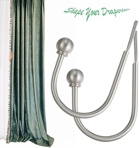ARNORX Curtain Holdbacks Hooks Solid Steel Hooks Decorative French Ball End - Image 2