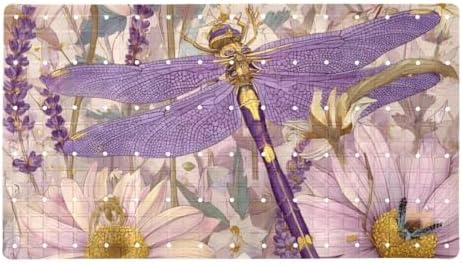 Shower Mat Non Slip 26.8 x 15.1 Inches, Dragonfly Daisies Bathtub Mat Shower by Anna+Cowper