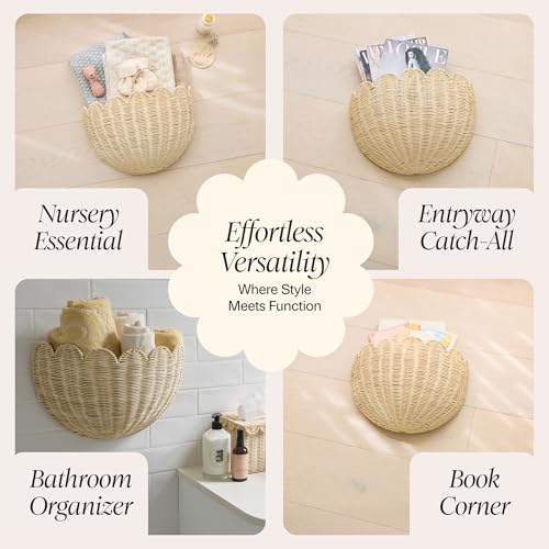 BEBE BASK Scalloped Wicker Wall Basket - Image 6