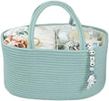 XUANGUO Large Cotton Rope Baby Diaper Caddy Organizer Basket Light Green by XUANGUO