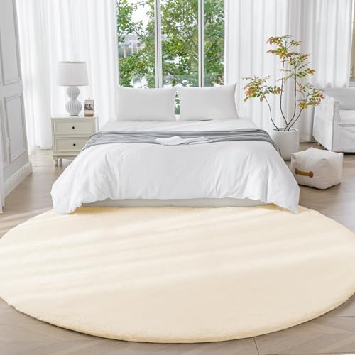 Amazon Basics Fluffy Washable Round Area Rug, Circle Shaggy Carpet - Image 2