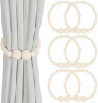 KLOGTSIND Magnetic Curtain Tiebacks, 6 Pack Wood Bead Curtain Holdbacks by KLOGTSINDDirect