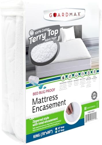 Guardmax King Mattress Encasement Zippered, 100% Waterproof Mattress Protector by Guardmax