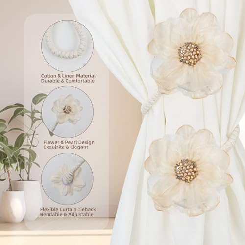AULEEP Flower Curtain Holdbacks Tiebacks - Image 4