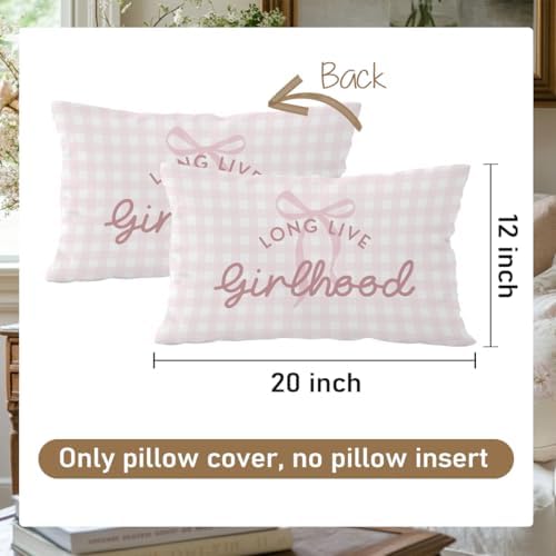 Girls Room Decor Throw Pillow Cover 12x20, Long Live Girlhood Throw Pillows - Image 7
