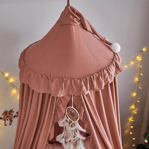 VETHIN Bed Canopy for Girls, Princess Round Dome Dreamy Mosquito Net Bedding - Image 5