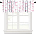 Pink Bow Window Valance, Watercolor Cute Girls Pink Bow Modern Aesthetic Print - Image 6