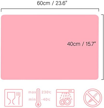 Gartful Makeup Mat for Vanity, 23.6"x15.7" Pink Silicone Mat, X-Large Silicone - Image 2