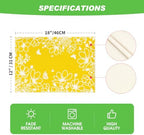 Artoid Mode Yellow Bloom Flowers Floral Spring Placemats Set of 4, 12x18 Inch - Image 6