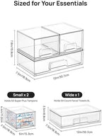 Vtopmart Clear Stackable Storage Drawers Set of 5, Plastic Organizer Bins - Image 2