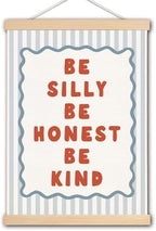 DNEULYR Kids Room Wall Art Poster, Be Silly Honest Be Kind Wall Decor, 12x16 by Unknown