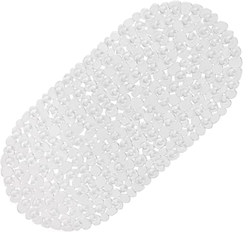 WELTRXE Pebbles Bath Mat Clear Non-Slip Bathtub Mat by WELTRXE
