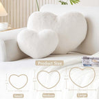 XVTRU Ivory Heart Pillows, Cute Heart Decorative Pillow, Heart Shaped Throw - Image 2