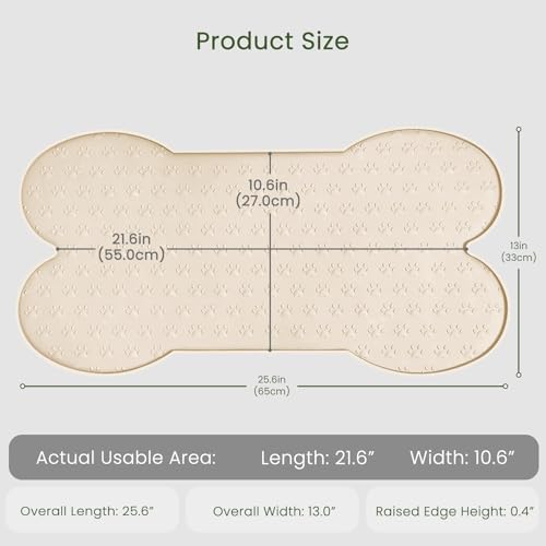 PWTAA Dog Food Mat Anti-Slip Silicone Dog Bowl Mat Thicker Pet Placemat - Image 2