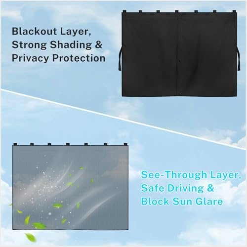 Car Window Shades, Double Layers Magnetic Car Sun Shade - Image 7
