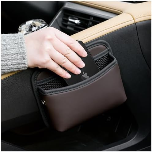 JEYODA Car Seat Side Storage Pocket, Small Organizer, PU Leather - Image 3