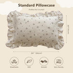BuLuTu Floral Pillowcase Muslin Cotton, Standard Size 20"x26" - Image 2